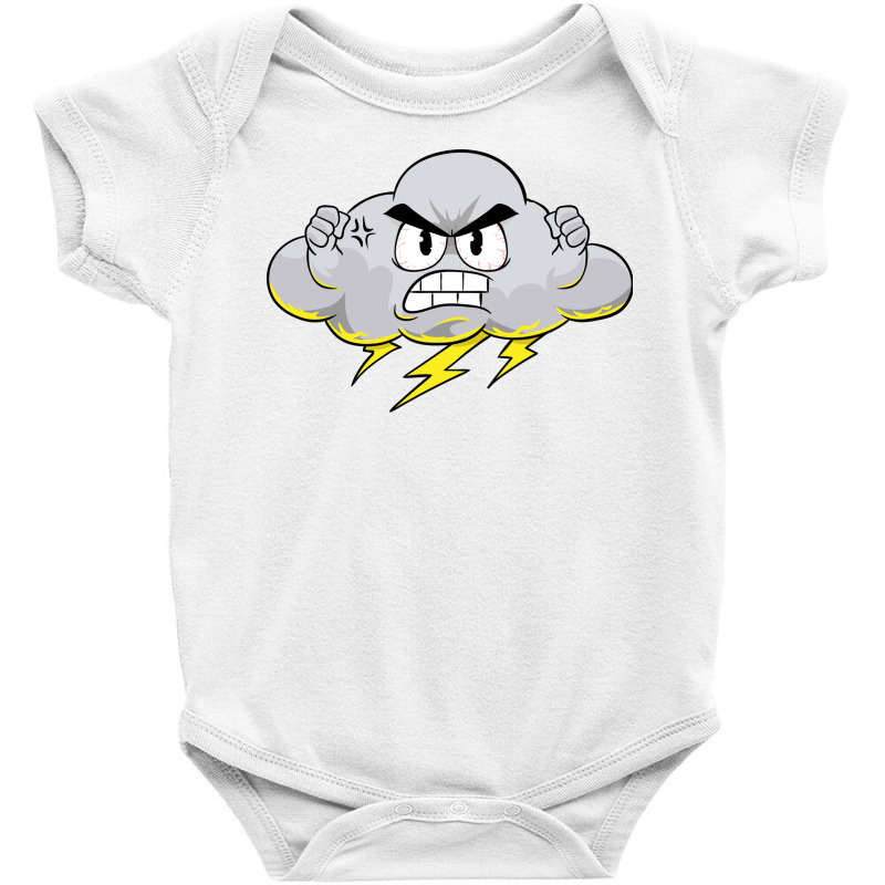 Angry Cloud With Lightning Thunderstorm Weather (2 Baby Bodysuit by the perfect present | Artistshot