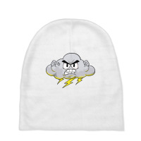 Angry Cloud With Lightning Thunderstorm Weather (2 Baby Beanies | Artistshot