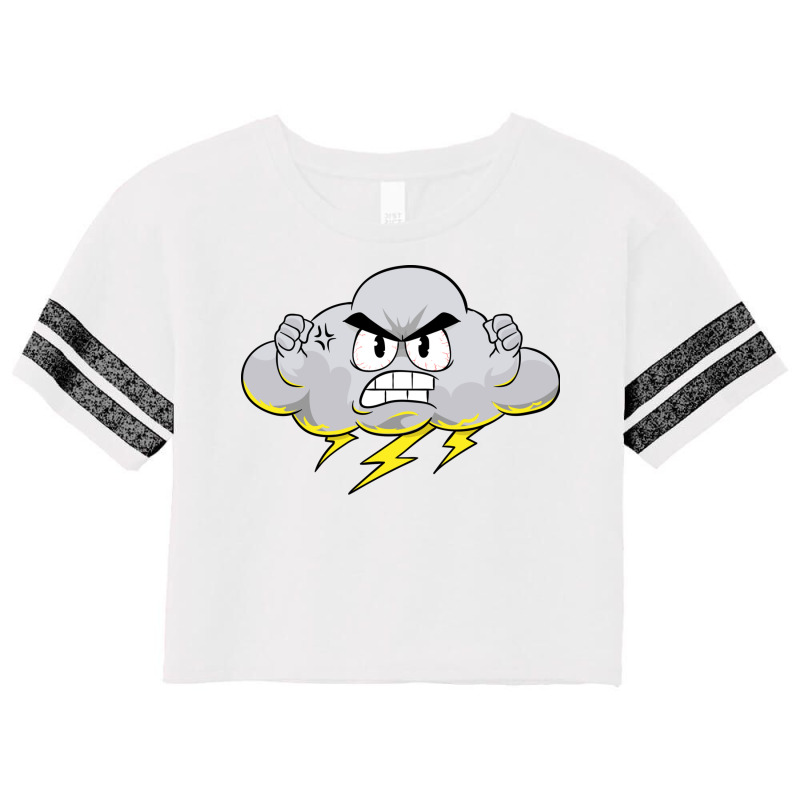 Angry Cloud With Lightning Thunderstorm Weather (2 Scorecard Crop Tee by the perfect present | Artistshot