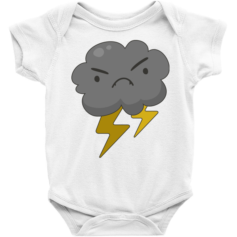 Angry Cloud With Lightning Thunderstorm Weather Baby Bodysuit by the perfect present | Artistshot