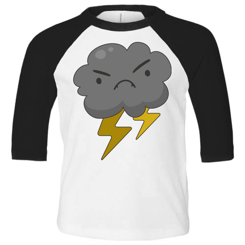 Angry Cloud With Lightning Thunderstorm Weather Toddler 3/4 Sleeve Tee by the perfect present | Artistshot