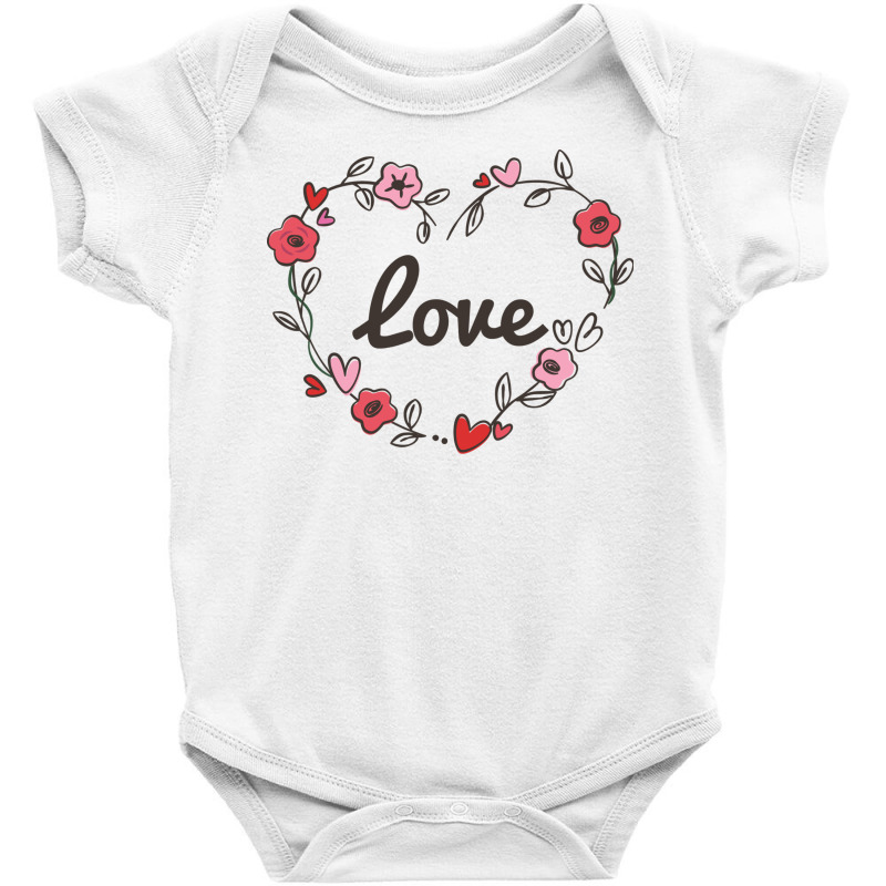 Adorable   Cute Love Flowery Flowers Love Heart Baby Bodysuit by the perfect present | Artistshot