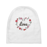 Adorable   Cute Love Flowery Flowers Love Heart Baby Beanies | Artistshot