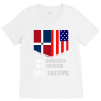 50 Dominican 50 American 100 Awesome Immigrant V-neck Tee | Artistshot