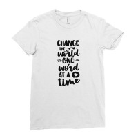 Change The World One Word At A Time Slp Speech Therapist Ladies Fitted T-shirt | Artistshot