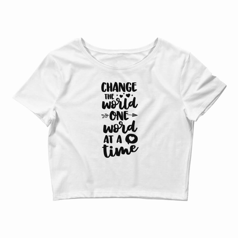 Change The World One Word At A Time Slp Speech Therapist Crop Top by diegomicel | Artistshot