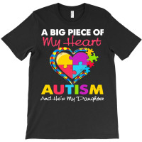 Autism T  Shirt A Big Piece Of My Heart Has Autism And He T-shirt | Artistshot