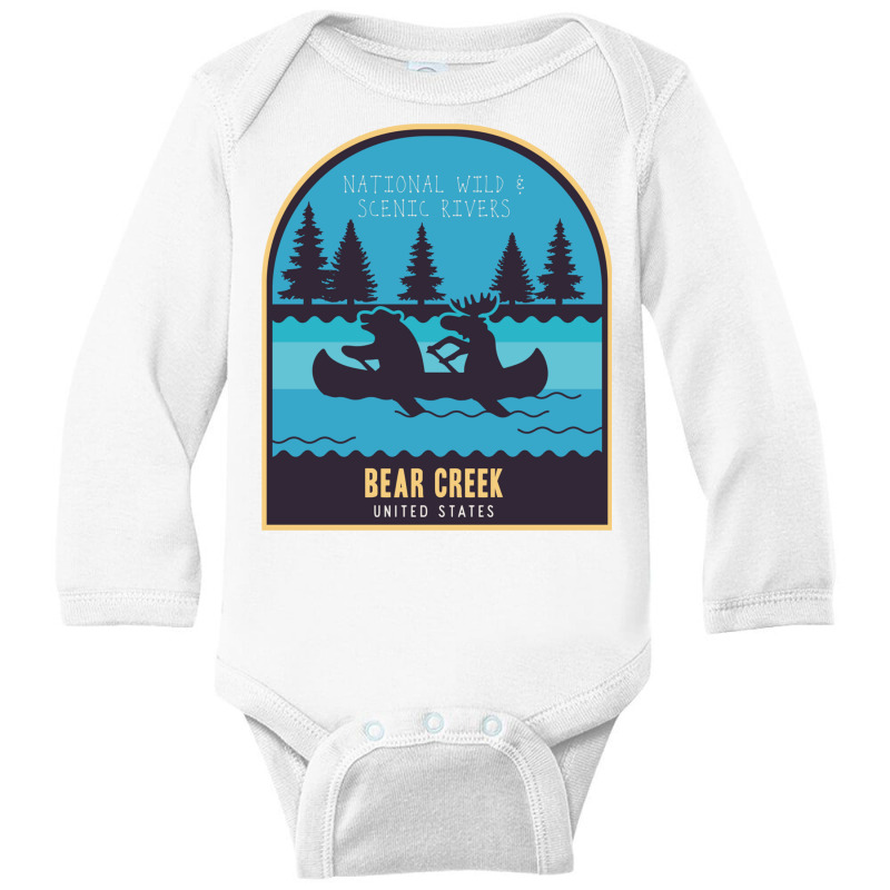 Bear Creek , National River In Usa Long Sleeve Baby Bodysuit by RozakArt | Artistshot