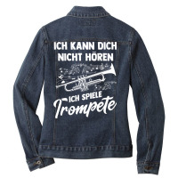 Trumpet Orchestra Gift For Musician Instrument (12 Ladies Denim Jacket | Artistshot