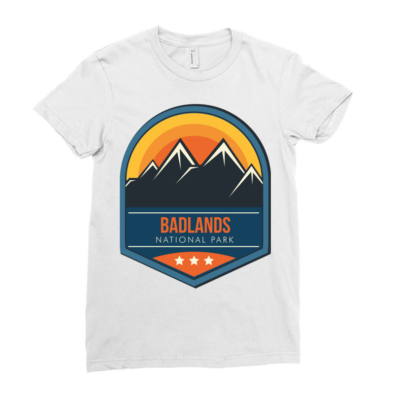 Badlands National Park Retro Design Ladies Fitted T-Shirt by RozakArt | Artistshot