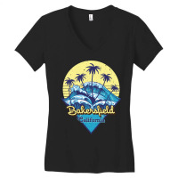 Bakersfield   California State,retro Beach Design Women's V-neck T-shirt | Artistshot