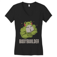 Bodybuilder Frog Women's V-neck T-shirt | Artistshot