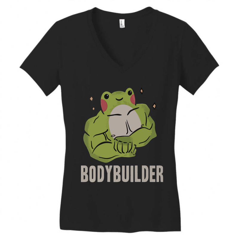 Bodybuilder Frog Women's V-Neck T-Shirt by avitendut | Artistshot