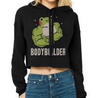 Bodybuilder Frog Cropped Hoodie | Artistshot