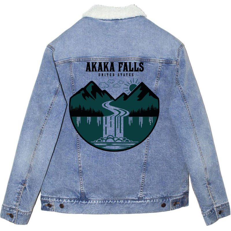 Akaka Falls United States Unisex Sherpa-lined Denim Jacket | Artistshot