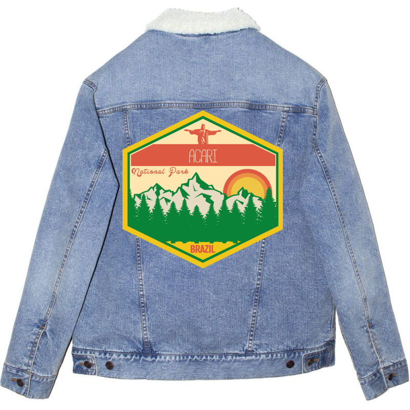 Acari National Park,retro Brazil Unisex Sherpa-lined Denim Jacket | Artistshot