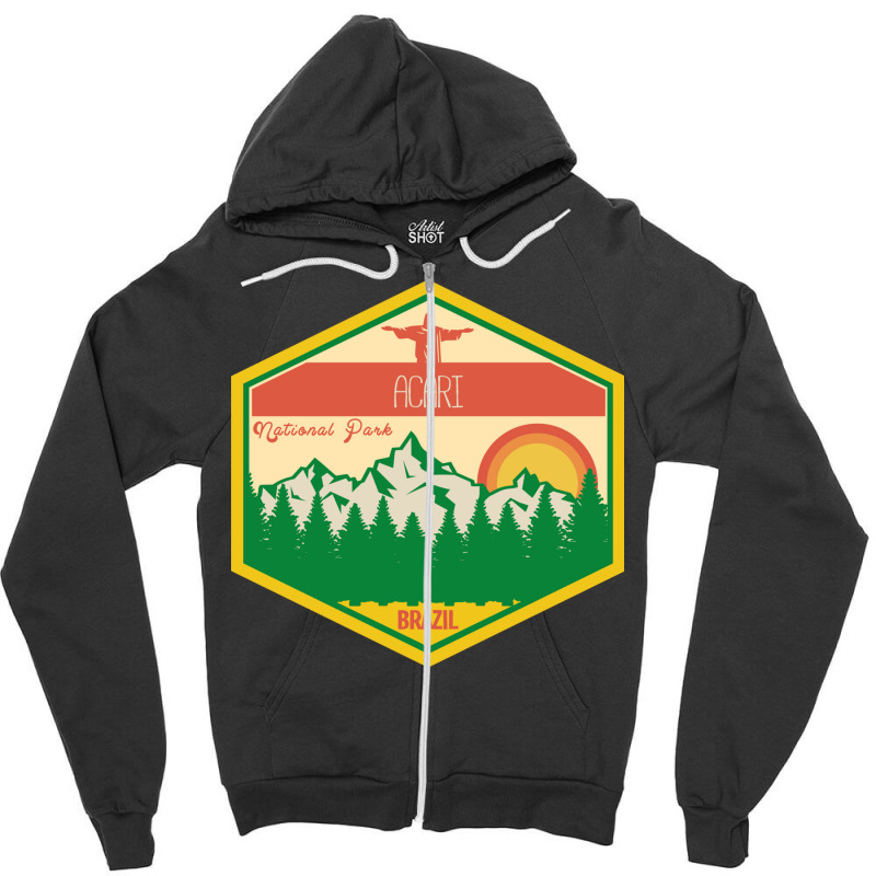 Acari National Park,retro Brazil Zipper Hoodie | Artistshot