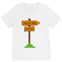 Aiguille Du Jardin, Alps Mountains Sign V-neck Tee | Artistshot