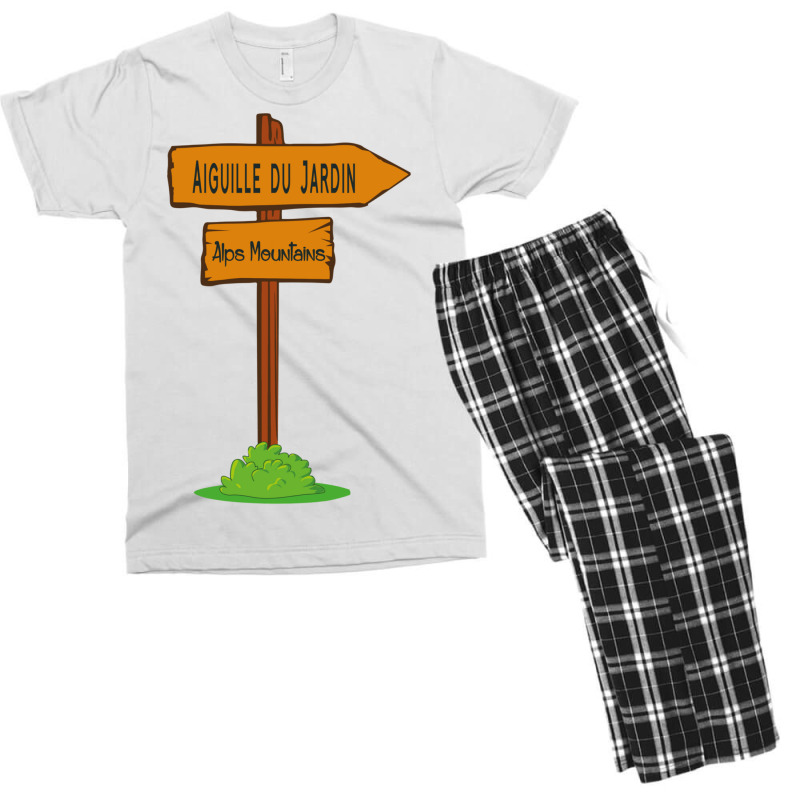 Aiguille Du Jardin, Alps Mountains Sign Men's T-shirt Pajama Set | Artistshot