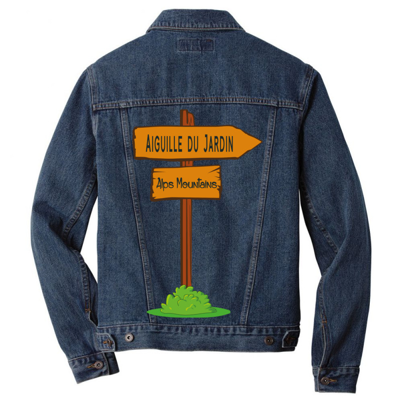 Aiguille Du Jardin, Alps Mountains Sign Men Denim Jacket | Artistshot