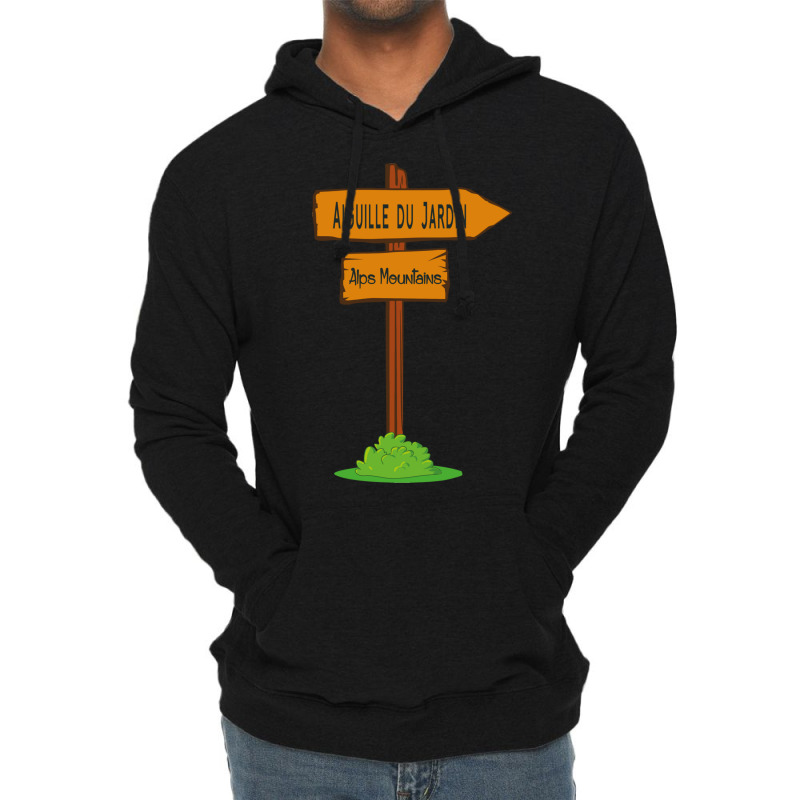 Aiguille Du Jardin, Alps Mountains Sign Lightweight Hoodie | Artistshot