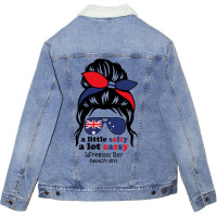 A Lot Sassy Beach Girl  Wineglass Bay Beach,austra Unisex Sherpa-lined Denim Jacket | Artistshot