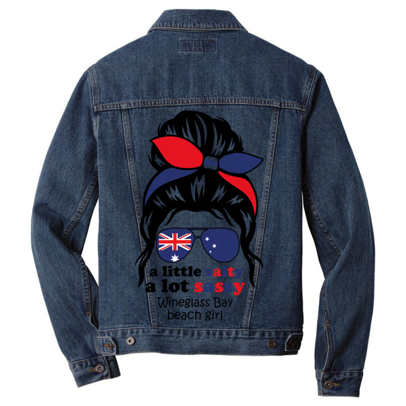 A Lot Sassy Beach Girl  Wineglass Bay Beach,austra Men Denim Jacket | Artistshot