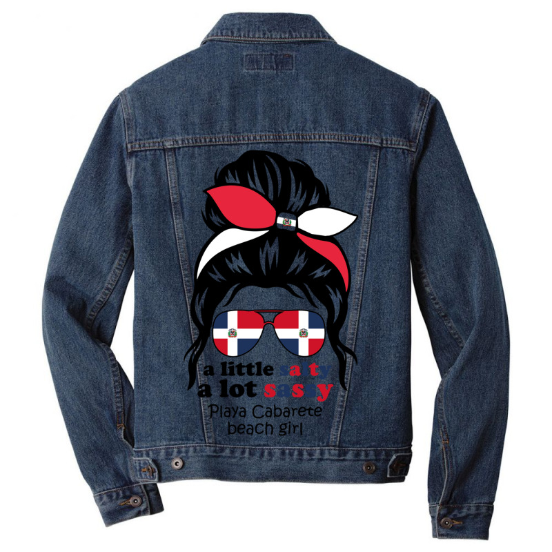 A Lot Sassy Dominican Beach Girl   Playa Cabarete Men Denim Jacket | Artistshot