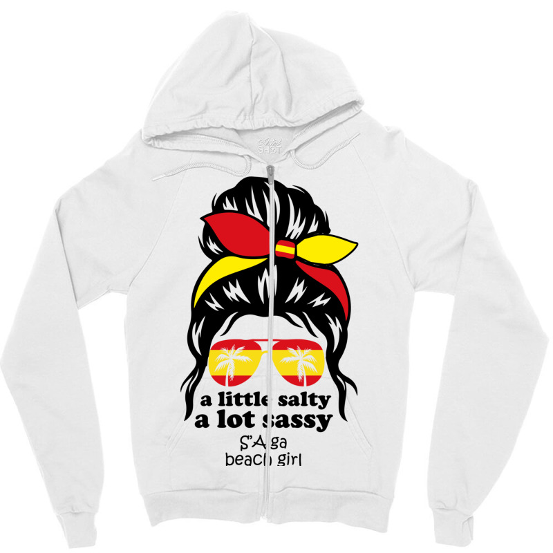 A Lot Sassy Beach Girl  S Alga Beach, Spain Zipper Hoodie | Artistshot