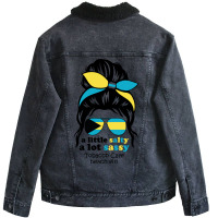 A Lot Sassy Beach Girl   Tobacco Caye Beach,bahama Unisex Sherpa-lined Denim Jacket | Artistshot