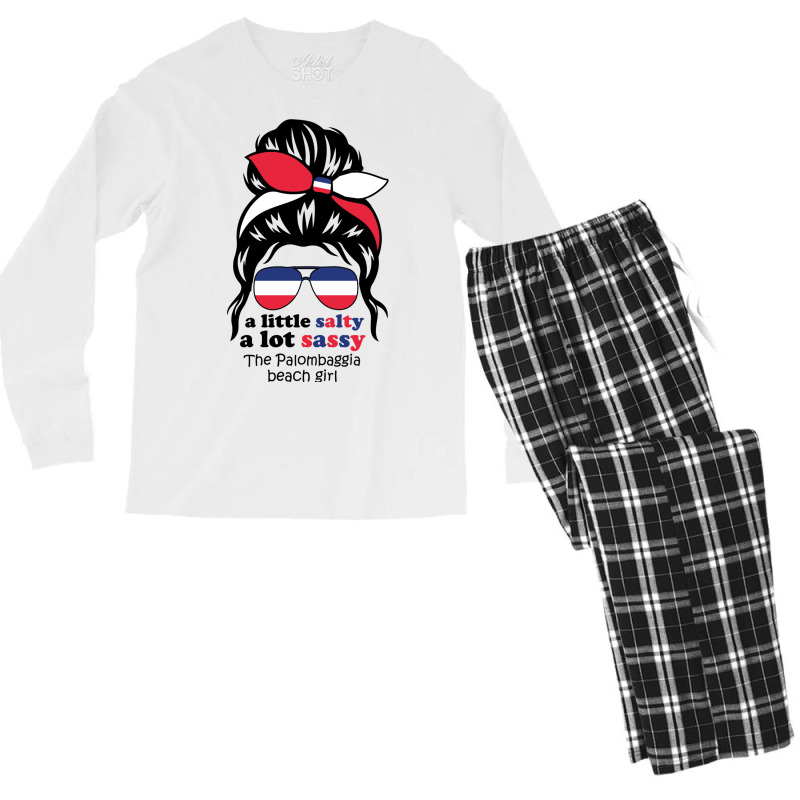 A Lot Sassy Beach Girl   Palombaggia,france Men's Long Sleeve Pajama Set | Artistshot