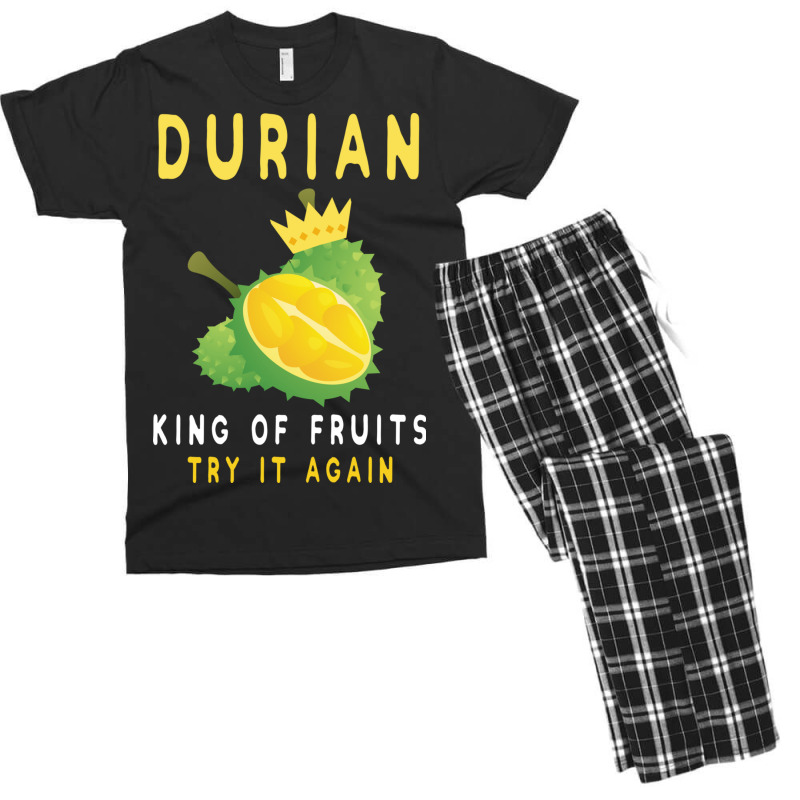 Durian King Of Fruit Try It Again Funny Fruit Love Men's T-shirt Pajama Set | Artistshot