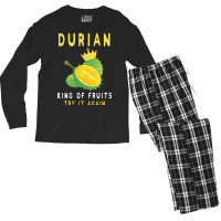 Durian King Of Fruit Try It Again Funny Fruit Love Men's Long Sleeve Pajama Set | Artistshot