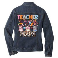 Teacher Of The Sweetest Peeps Ladies Denim Jacket | Artistshot