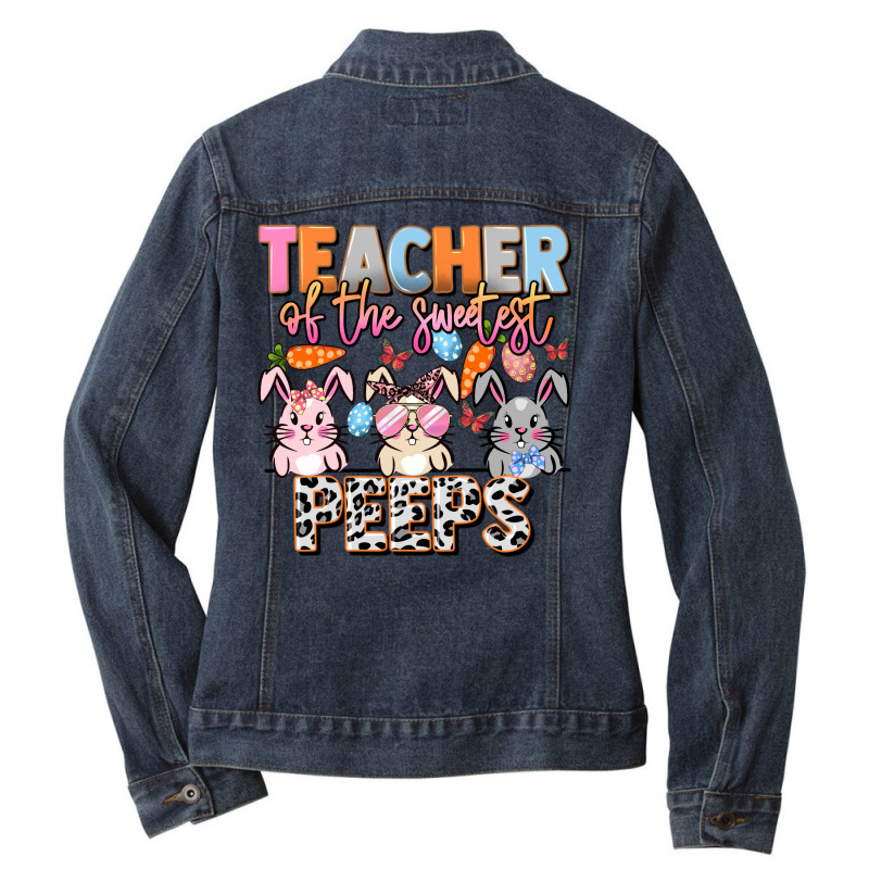 Teacher Of The Sweetest Peeps Ladies Denim Jacket | Artistshot