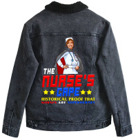 The Nurses Cape Proof That Nurses Are Superheroes Unisex Sherpa-lined Denim Jacket | Artistshot