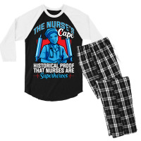 The Nurses Cape Proof That Nurses Are Superheroes Men's 3/4 Sleeve Pajama Set | Artistshot