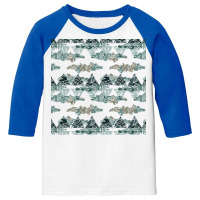 Nature Pattern T  Shirt Minimalist Leaf Line Art Illustration As A Sea Youth 3/4 Sleeve | Artistshot