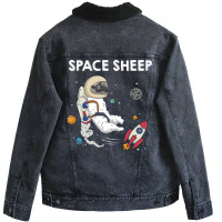 Space Sheep Awesome Astronaut Galaxy Explorer Unisex Sherpa-lined Denim Jacket | Artistshot