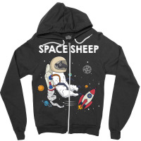 Space Sheep Awesome Astronaut Galaxy Explorer Zipper Hoodie | Artistshot