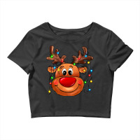 Reindeer With Christmas Lights Crop Top | Artistshot