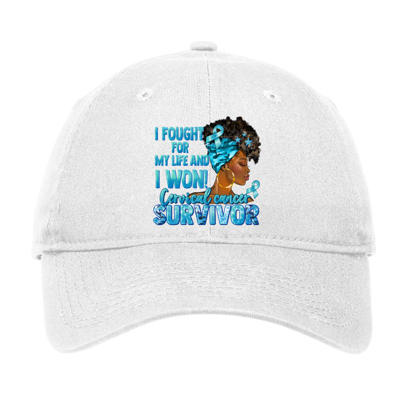 Cervical Cancer Survivor Black Woman Adjustable Cap by afrowomandigitalshop@gmail.com | Artistshot