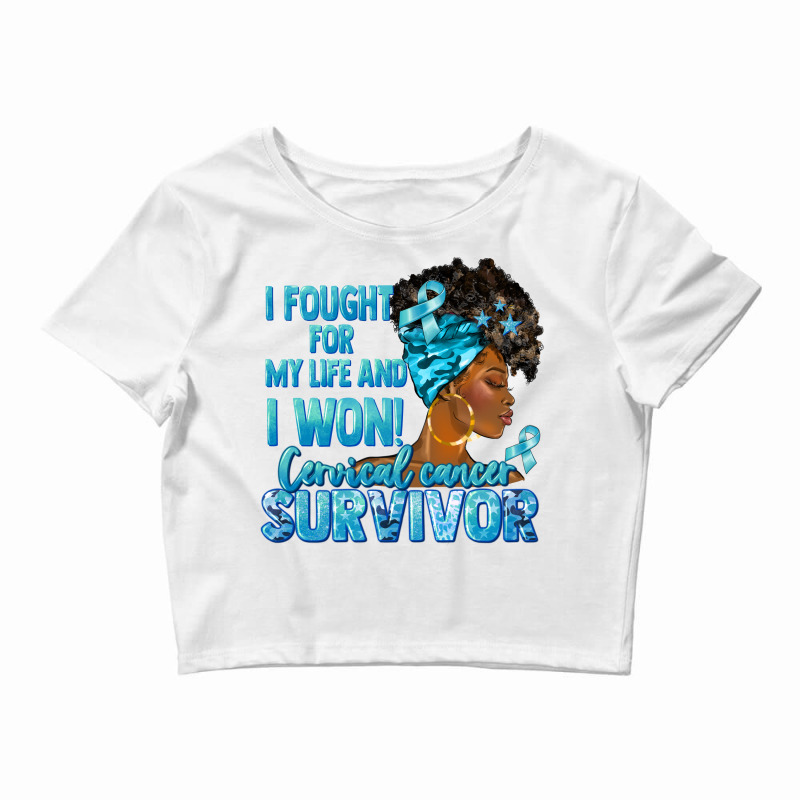 Cervical Cancer Survivor Black Woman Crop Top by afrowomandigitalshop@gmail.com | Artistshot