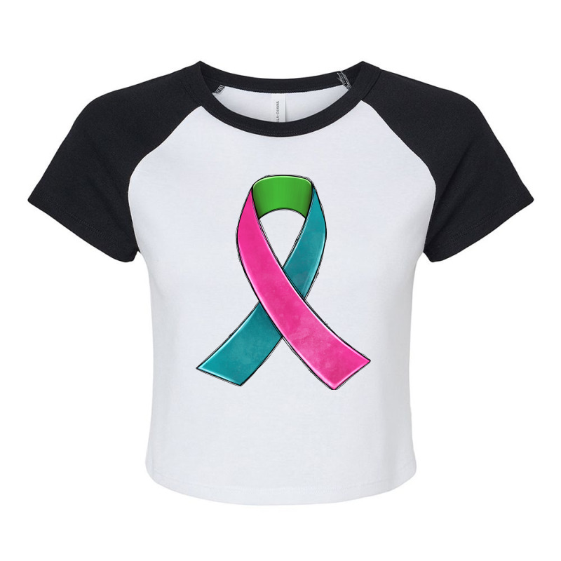 Metastatic Breast Cancer Ribbon Raglan Crop Top by JahusDesignShop | Artistshot