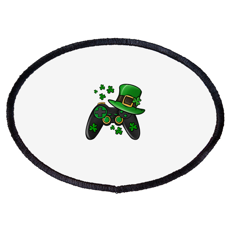 St Patricks Day Gamer Oval Patch | Artistshot