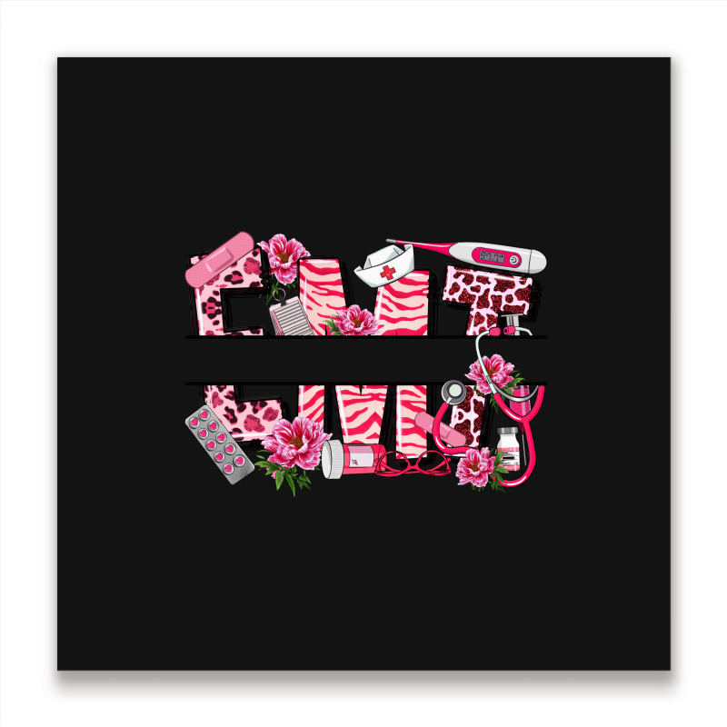 Breast Cancer Emt Emergency Medical Technician Metal Print Square | Artistshot