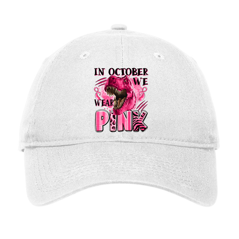 In October We Wear Pink Dinosaur Adjustable Cap by LillyAllenDesigns | Artistshot