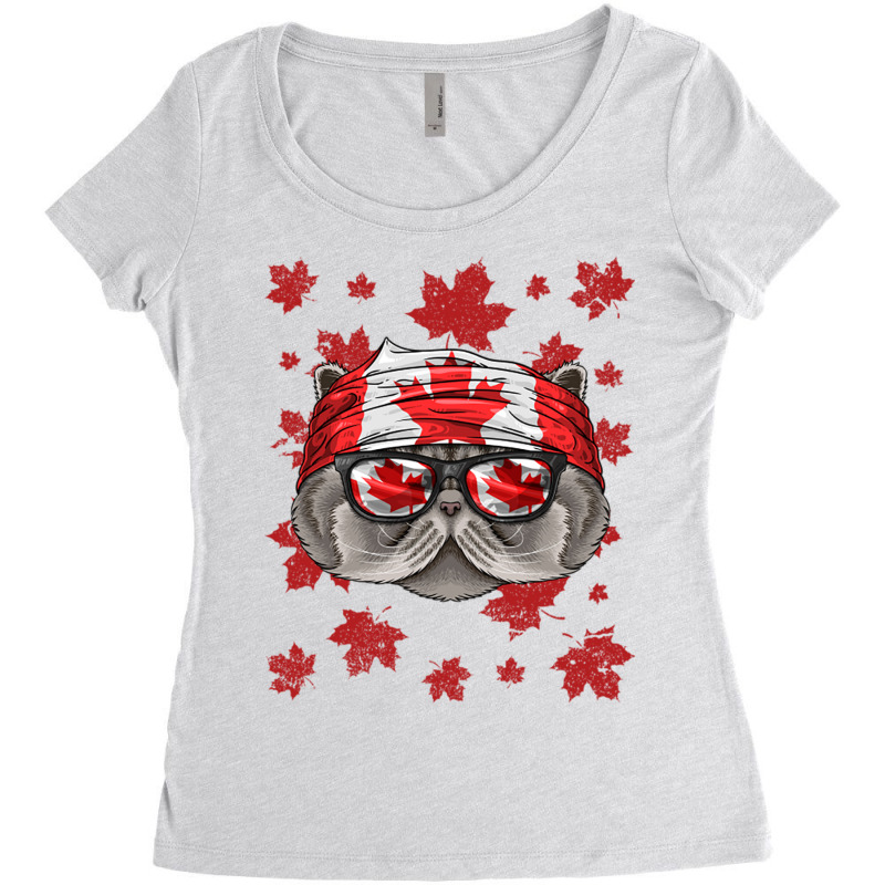 Canadian Persian Cat Patriotic Canada Flag Maple L Women's Triblend Scoop T-shirt by Ziz | Artistshot