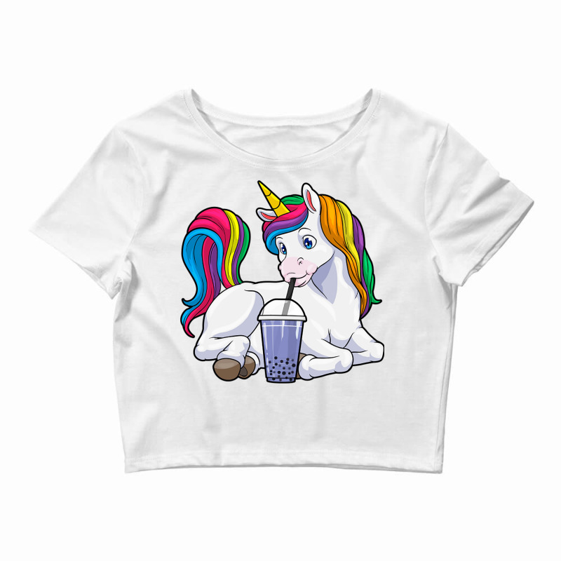 Bubble Tea Unicorn Boba Tea Gift Kawaii Unicorn Mi Crop Top by Ziz | Artistshot