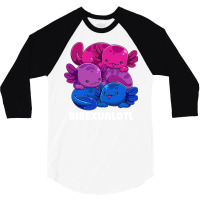 Bisexual Axolotl Bi Pride Flag Bisexualotl Lgbtq P 3/4 Sleeve Shirt | Artistshot